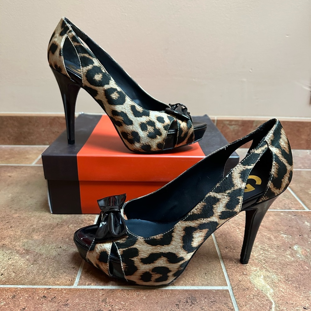 G By Guess Cadly Leopard Heels